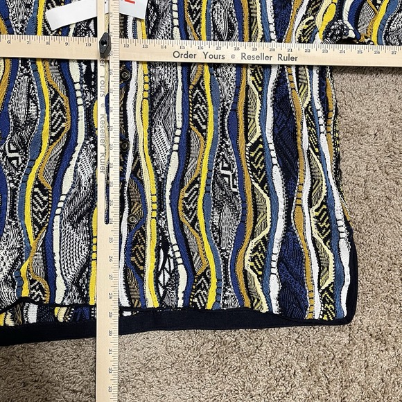 Vtg Coogi Sweater Cardigan Multicolor Textured 3D Chunky Knit Size XL 90s NEW - Picture 6 of 6